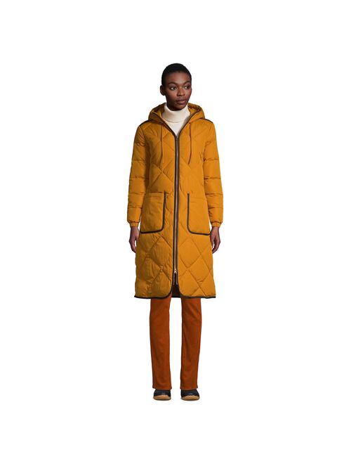 Women's Lands' End Insulated Quilted Thermoplume Maxi Coat