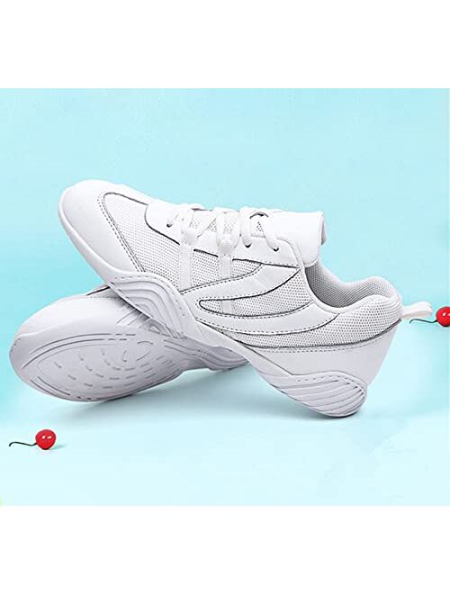 DADAWEN Cheer Shoes for Girls White Cheerleading Shoes Athletic Training Tennis Walking Sneakers for Women