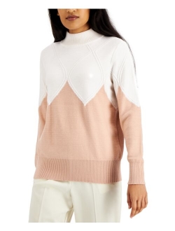 Colorblocked Mock Neck Sweater, Created for Macy's