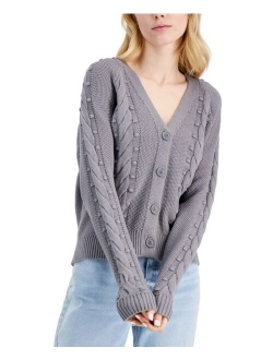 Style & Co Cable-Knit Cropped Button Cardigan, Created for Macy's