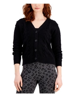 Style & Co Cable-Knit Cropped Button Cardigan, Created for Macy's