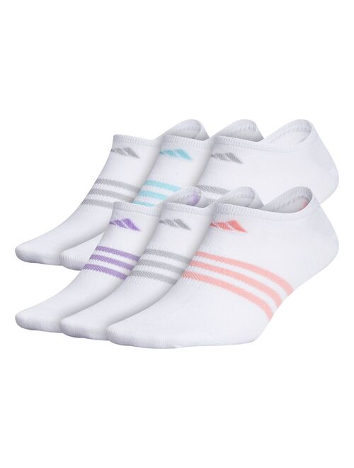 Women's adidas Superlite Badge Of Sport Stripe No-Show Sock 6-Pack