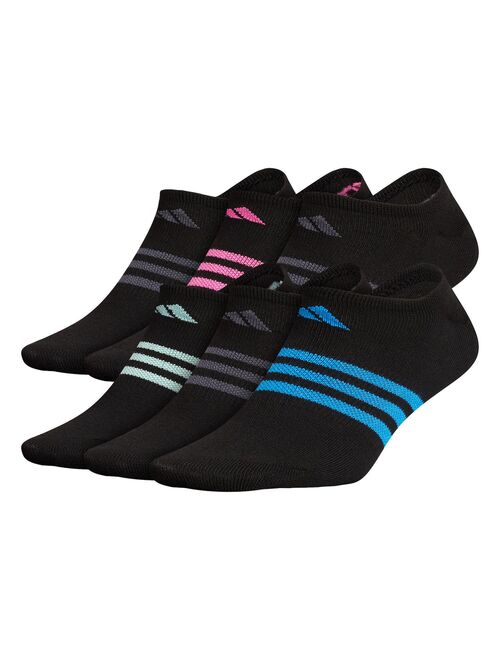 Women's adidas Superlite Badge Of Sport Stripe No-Show Sock 6-Pack