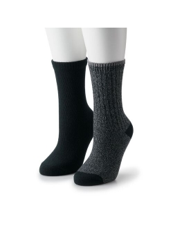 2-Pack Super Cozy Ribbed Crew Socks