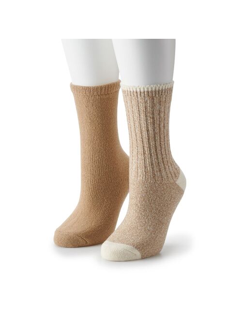 Women's Sonoma Goods For Life® 2-Pack Super Cozy Ribbed Crew Socks