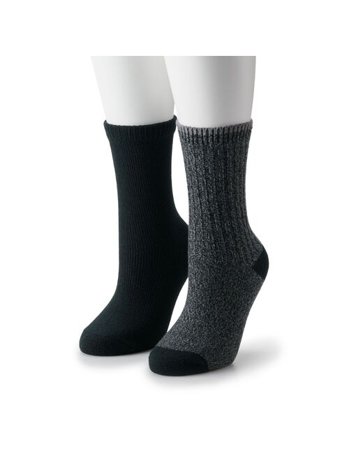 Women's Sonoma Goods For Life® 2-Pack Super Cozy Ribbed Crew Socks