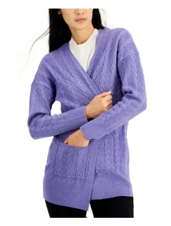 Cable-Knit Open-Front Cardigan, Created for Macy's