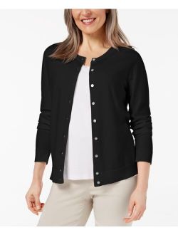 Karen Scott Crew-Neck Cardigan, Created for Macy's