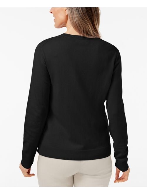 Karen Scott Crew-Neck Cardigan, Created for Macy's