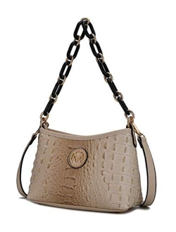 MKF Crossbody Bag for Women PU Leather Lady Pocketbook Handbag Side Messenger Purse, Shoulder Chain Strap