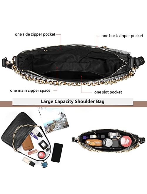 Lubardy Shoulder Bag for Women Mini Purse Retro Classic Shoulder Purse Shoulder Clutch Handbag with Zipper Closure Crossbody Purse