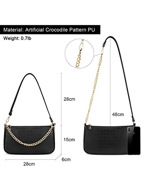 Lubardy Shoulder Bag for Women Mini Purse Retro Classic Shoulder Purse Shoulder Clutch Handbag with Zipper Closure Crossbody Purse