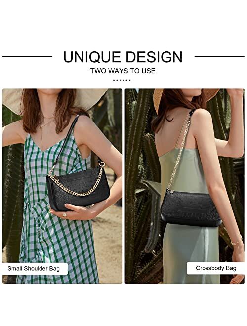 Lubardy Shoulder Bag for Women Mini Purse Retro Classic Shoulder Purse Shoulder Clutch Handbag with Zipper Closure Crossbody Purse