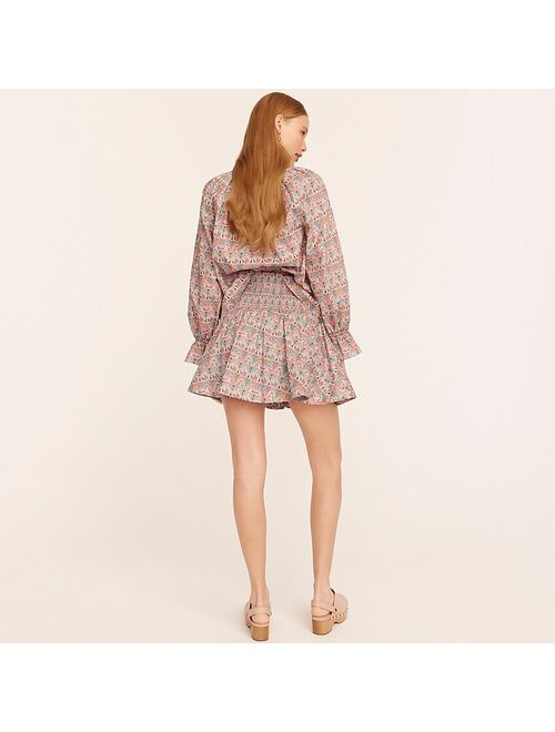 J.Crew Smocked mini skirt in Liberty® Georgia Duke