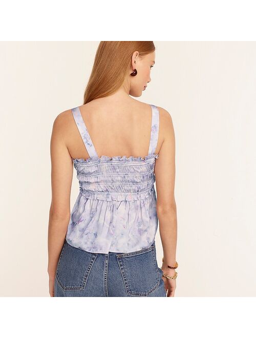 Flora Obscura X J.Crew featherweigh Valentine satin tank in lavender fields