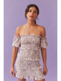 Kiss The Sky Smocked Off-The-Shoulder Dress