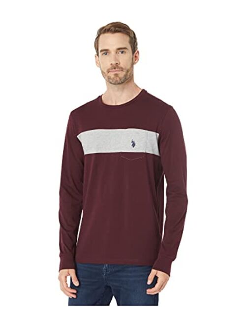 U.S. Polo Assn. Long Sleeve Color-Block Tee with Pocket