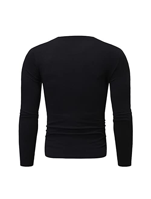 SAMACHICA Mens Muscle Long Sleeve Shirt Color Block Active Sweatshirts Workout Casual Athletic Jogging Shirts Gym T-Shirts