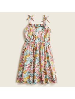 Girls' tie-shoulder dress in Liberty Patchwork Dream floral