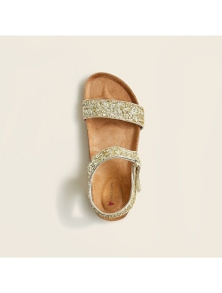 Girls' cork-sole glitter-strap sandals