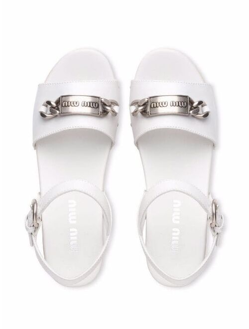 Miu Miu open toe leather clogs