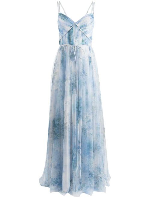 Marchesa Notte Bridesmaids Sora floral-print strappy dress