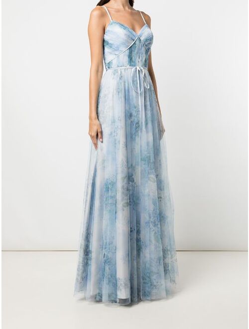 Marchesa Notte Bridesmaids Sora floral-print strappy dress