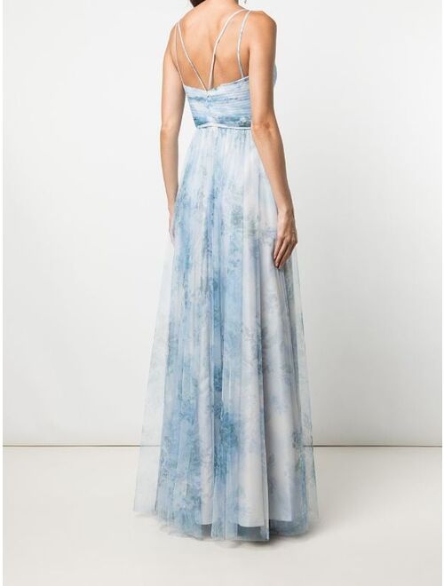 Marchesa Notte Bridesmaids Sora floral-print strappy dress