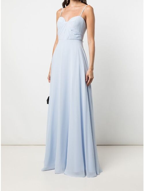 Marchesa Notte Bridesmaids twist-detail floor-length dress