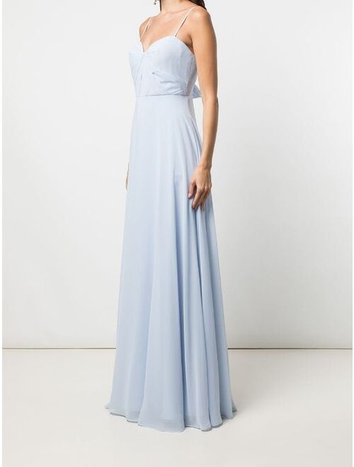 Marchesa Notte Bridesmaids twist-detail floor-length dress