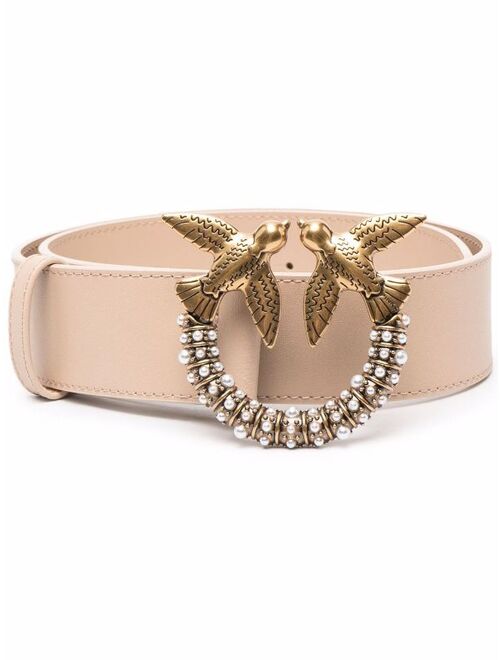 PINKO Love Birds logo buckle belt