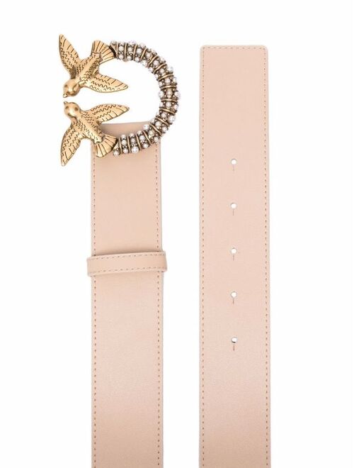 PINKO Love Birds logo buckle belt