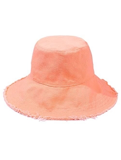 HZEYN Bucket Hats for Women Wide Brim Summer Travel Packable Cotton Bucket Beach Sun Hat UPF 50+