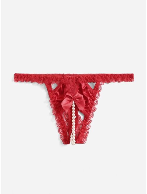 Shein Beaded Lace Crotchless Panty