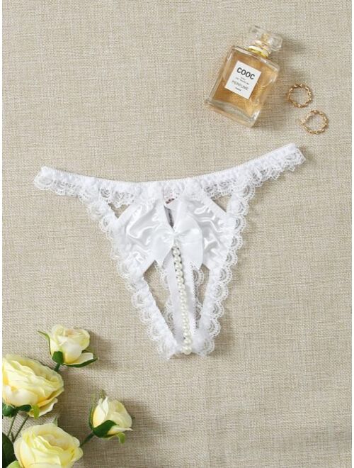 Shein Beaded Lace Crotchless Panty