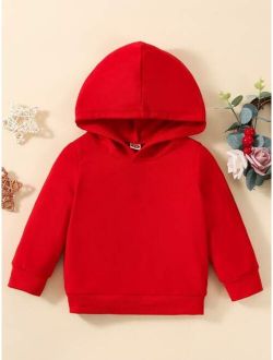 Baby Heart And Cartoon Face Print Hoodie