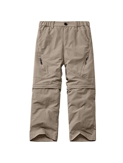 Linlon Kids' Cargo Pants, Boy's Casual Outdoor Quick Dry Waterproof Hiking Climbing Convertible Trousers