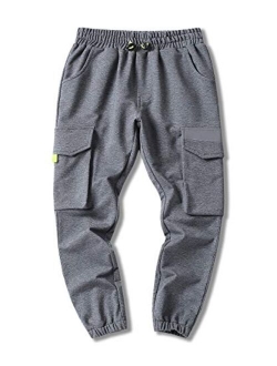 Hiheart Boys Active Cargo Jogger Sweatpants with 4 Pockets