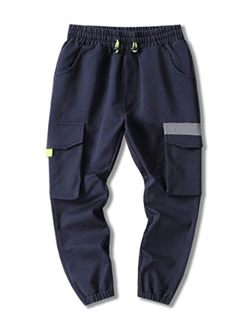 Hiheart Boys Active Cargo Jogger Sweatpants with 4 Pockets