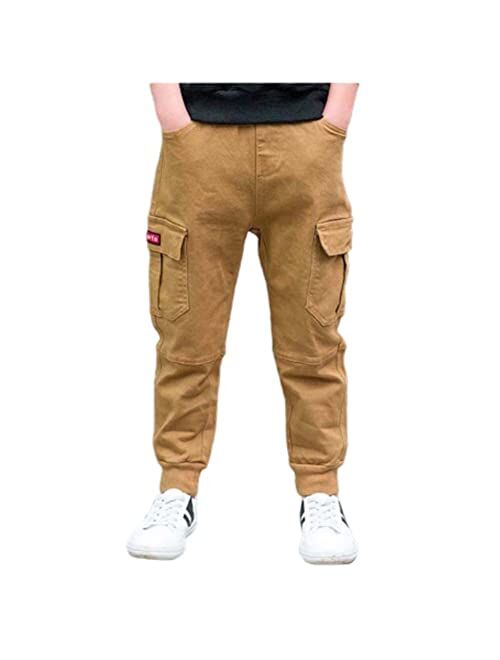 XMYUHAO Boys Cargo Pants Boys'cotton Hiking Pants Size 8 Kids' Military Pants Size 14-16 Boys Casual Pants Size 10-12