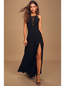 Romantic Mood Hunter Green Lace Sleeveless Maxi Dress