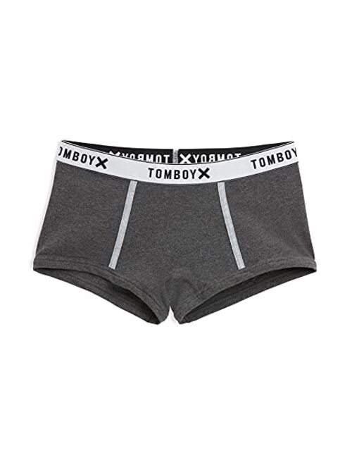 TomboyX Boy Shorts Underwear, Cotton, Stretchy and Soft All Day Comfort (XS-4X)