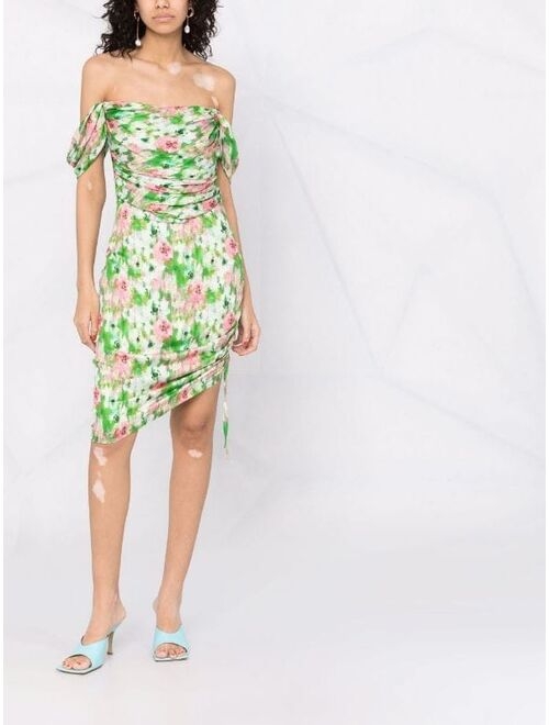 Giuseppe Di Morabito floral-print off-shoulder dress