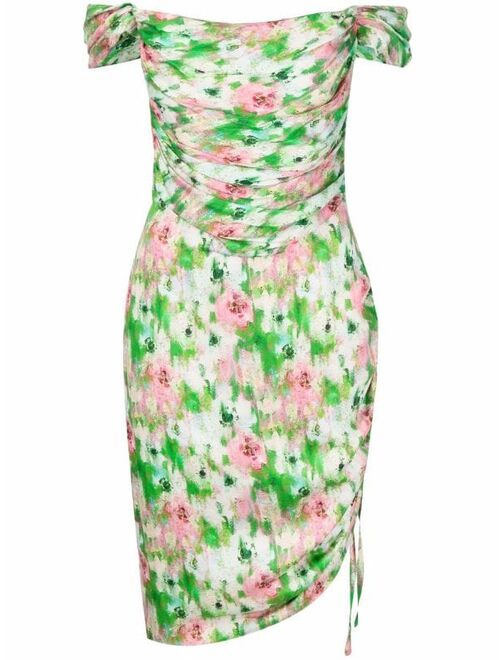 Giuseppe Di Morabito floral-print off-shoulder dress