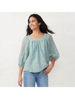 Women's LC Lauren Conrad Squareneck Peasant Top