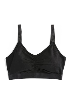 TomboyX V-Neck Bralette, Cotton for All Day Comfort, Adjustable Straps and Wire-Free (XS-4X)