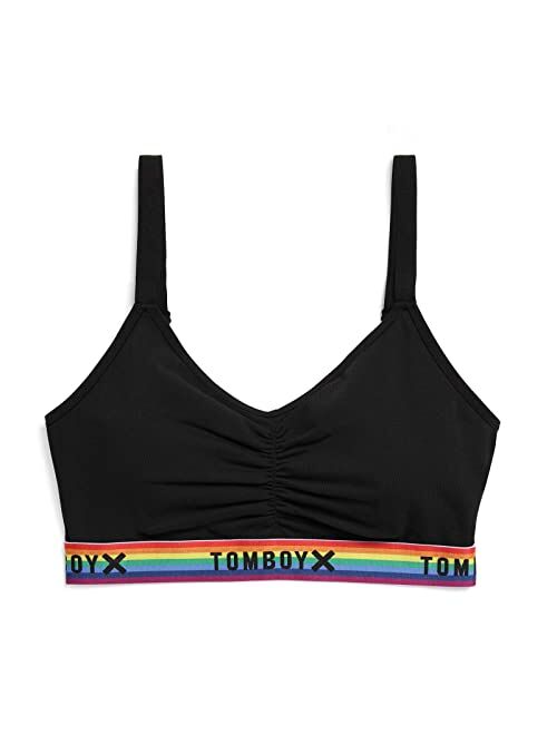 TomboyX V-Neck Bralette, Cotton for All Day Comfort, Adjustable Straps and Wire-Free (XS-4X)