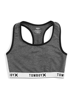 TomboyX Racerback Bra, Cotton for All Day Comfort, No Frills Scoop Neck, Wire Free (XS to 4X)