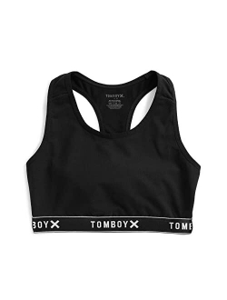 TomboyX Racerback Bra, Cotton for All Day Comfort, No Frills Scoop Neck, Wire Free (XS to 4X)