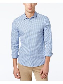 Men's Slim-Fit Trim Stretch Gingham Shirt